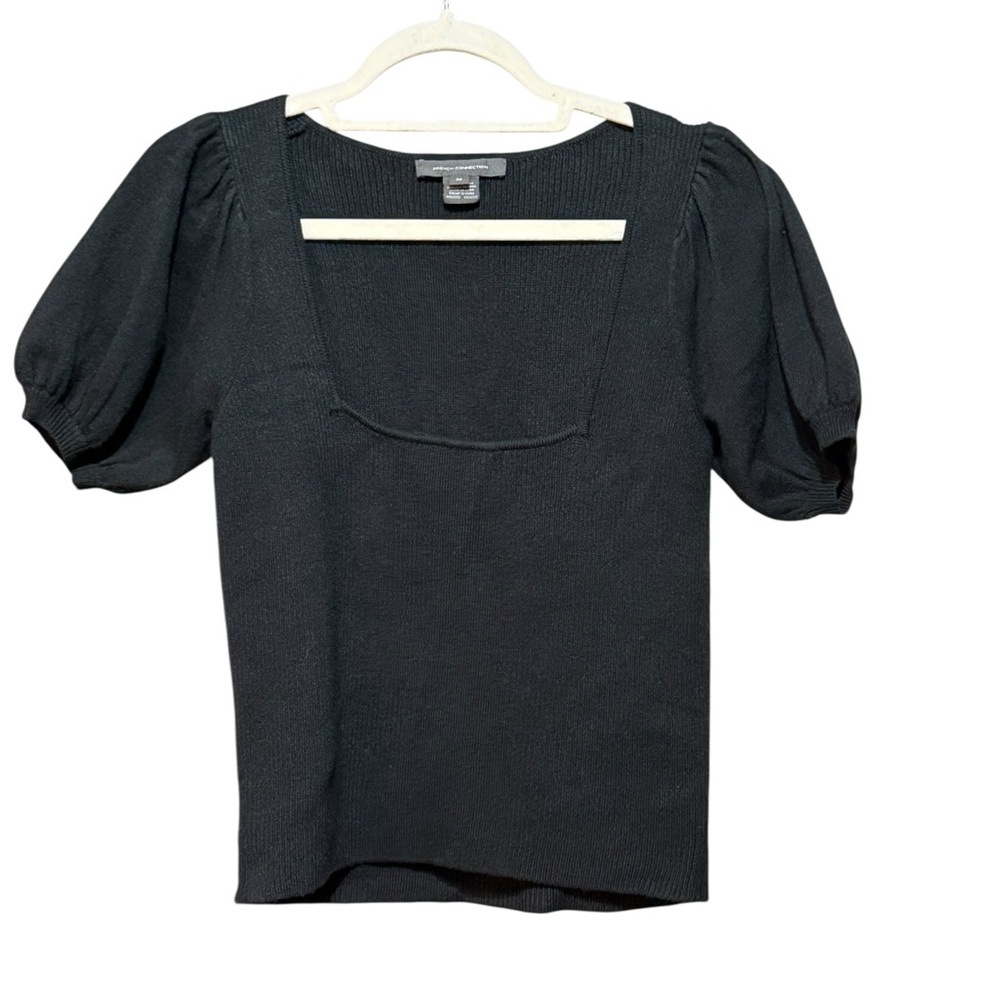French Connection Women's Jaida‎ Babysoft Square-Neck Sweater Black Sz M